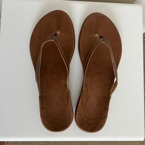 Olukai Women’s Honu Leather Beach Sandals size US 10